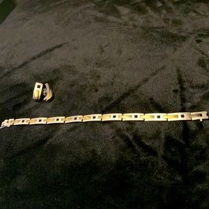 One of a kind designed in Greece bracelet and earrings